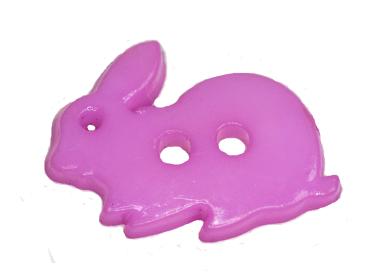 Kinderknopf als Hase in lila 18 mm